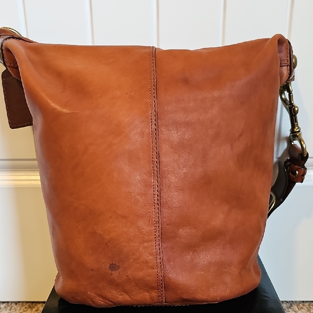 Coach 2007 XL 11423 Bleecker Tattersall Leather Duffle Cognac - Picture 8 of 13